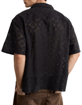 American Eagle Mens AE Relaxed Fit Camp Collar Short Sleeve Shirt