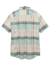 American Eagle Mens AE Standard Fit Linen-Blend Button-Up Short Sleeve Shirt