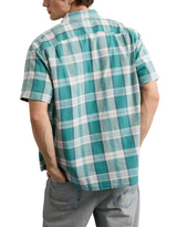 American Eagle Mens Standard Fit Linen-Blend Short Sleeve Shirt