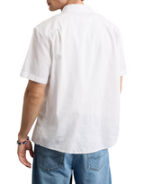 American Eagle Mens Standard Fit Linen-Blend Short Sleeve Shirt