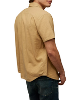 American Eagle Mens Standard Fit Linen-Blend Short Sleeve Shirt