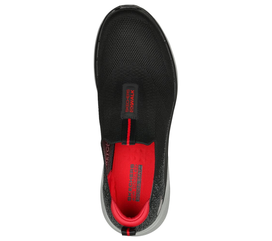Red slip on skechers sales
