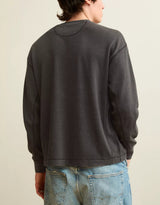 American Eagle Mens AE Boxy Fit Garment-Washed Thermal Long Sleeve T-Shirt