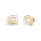 COACH Signature C Lucite Stud Earrings
