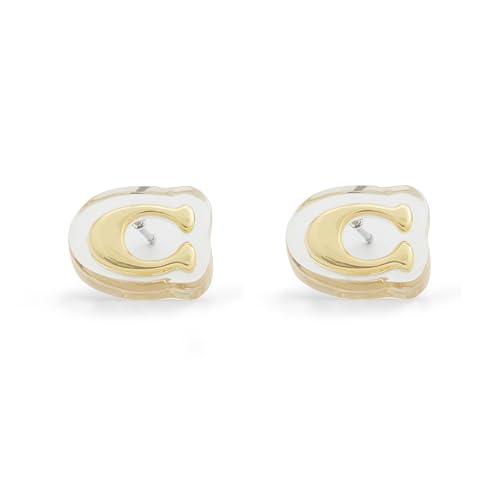 COACH Signature C Lucite Stud Earrings