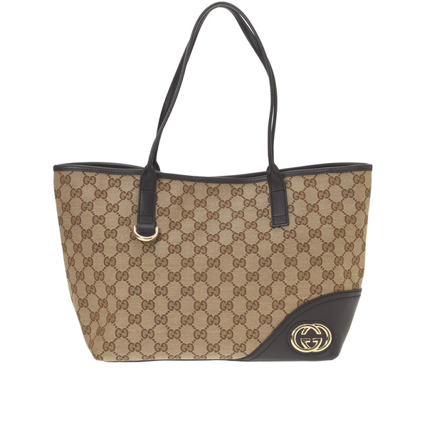 Gucci GG Canvas New Britt Tote Handbag