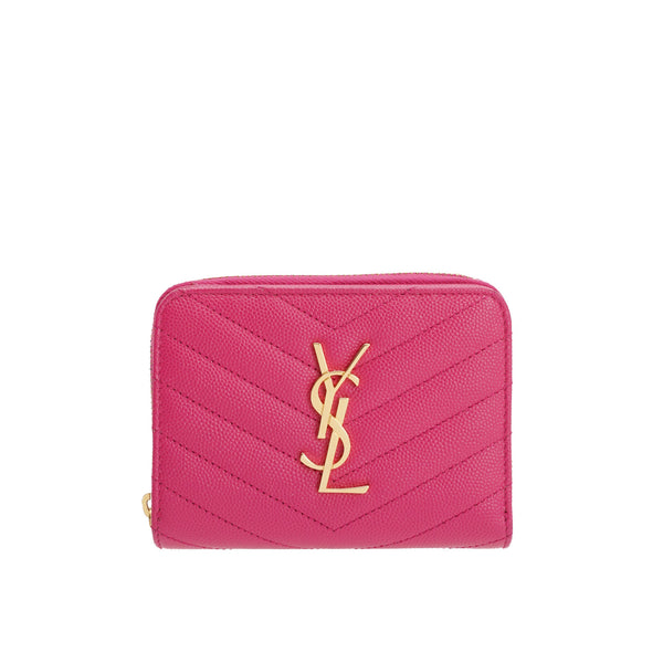 Yves Saint Laurent Cassandre YSL Compact Zip Around Wallet