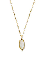Kendra Scott Dani Stepped Frame Gold Long Pendant Necklace - Ivory Mother of Pearl