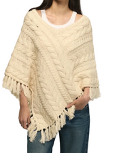 Lucky Brand Womens Cable Poncho Sweater