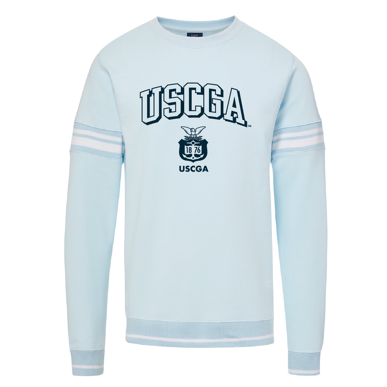 Coast Guard Academy Mens USCGA Donovan Stripe Crew Sweatshirt