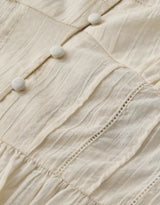 American Eagle Womens AE Puff Sleeve Pintuck Blouse