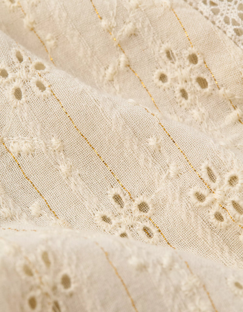 American Eagle Womens AE High Neck Lace Long Sleeve Blouse