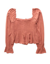 American Eagle Womens AE Ribbon Long-Sleeve Blouse