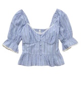 American Eagle Womens AE Puff Sleeve Pintuck Blouse