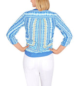 Ruby Rd. Womens Ikat Front Tie Top