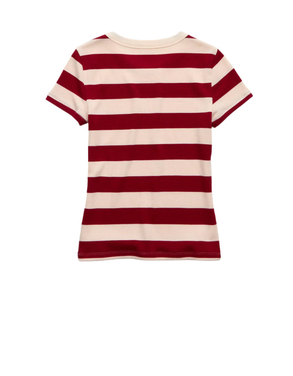 American Eagle Womens AE Waffle Hey Baby Short Sleeve T-Shirt
