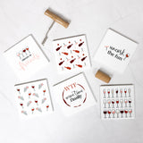 Pavilion Wine Time 4" Ceramic Coasters - Set of 6