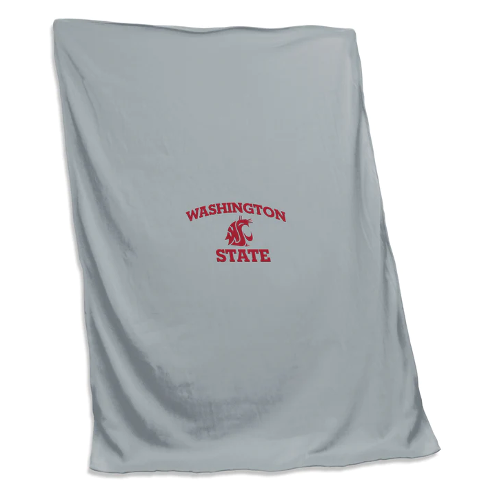 Logo Brands Washington Cougars Gray Screened Sweatshirt Blanket