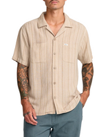RVCA Mens Exotica Stripe Short Sleeve Shirt