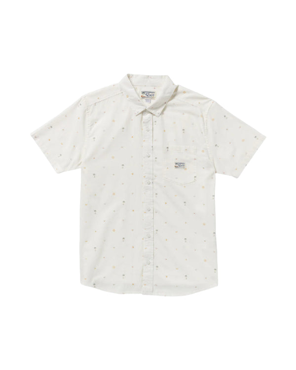 RVCA Mens Exotica Seersucker Short Sleeve Shirt