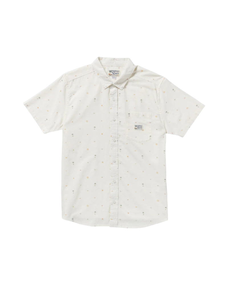 RVCA Mens Exotica Seersucker Short Sleeve Shirt