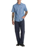 RVCA Mens Denim Days Short Sleeve Shirt
