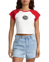 RVCA Womens Baby Raglan Short Sleeve T-Shirt