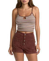 RVCA Womens Tight Stripe Sweater Tank Top