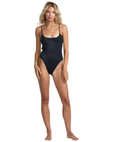 RVCA Womens Solid Basic Scoop One-Piece Swimsuit