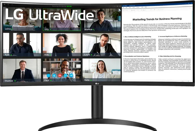 LG 34" VA Curved UltraWide WQHD 100Hz Monitor with HDR 10 (HDMI, DisplayPort, USB-C)