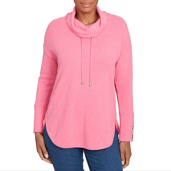 Ruby Rd. Womens Cowl Neck Cozy Knit Long sleeve Top