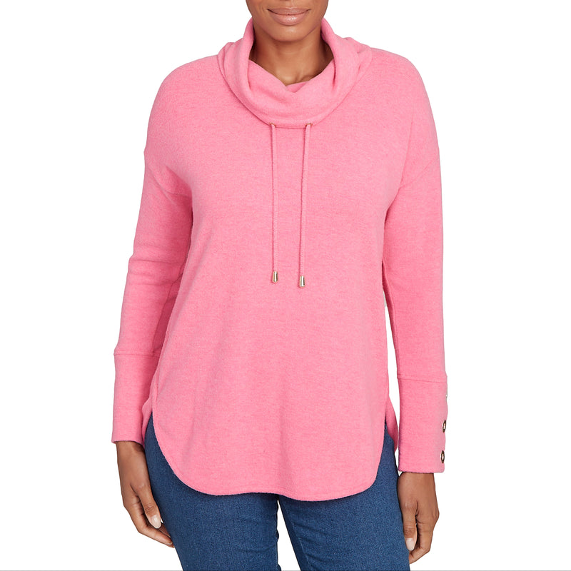 Ruby Rd. Womens Cowl Neck Cozy Knit Long sleeve Top