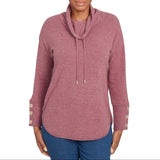 Ruby Rd. Womens Cowl Neck Cozy Knit Long sleeve Top