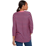 Ruby Rd. Womens Blocked Yoke Stripe Hitachi Top