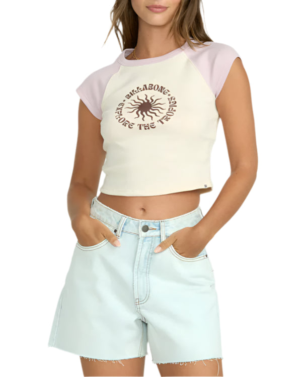 Billabong Womens Paradise Raglan Short Sleeve T-Shirt