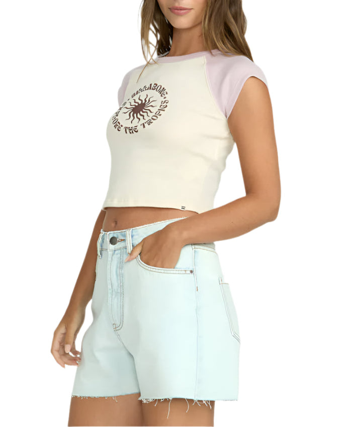 Billabong Womens Paradise Raglan Short Sleeve T-Shirt