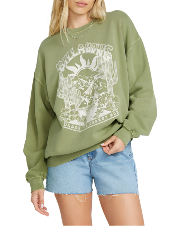 Billabong Womens Ride in the Fleece Crewneck Sweatshirt