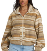Billabong Womens First Light Sherpa Front Zip Fleece Jacket
