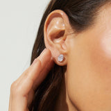 Nadri Modern Love Large Oval Cubic Zirconia Gold Stud Earrings