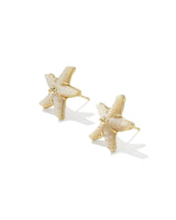 Kendra Scott Parker Starfish Gold Stud Earrings - Natural Mother Of Pearl