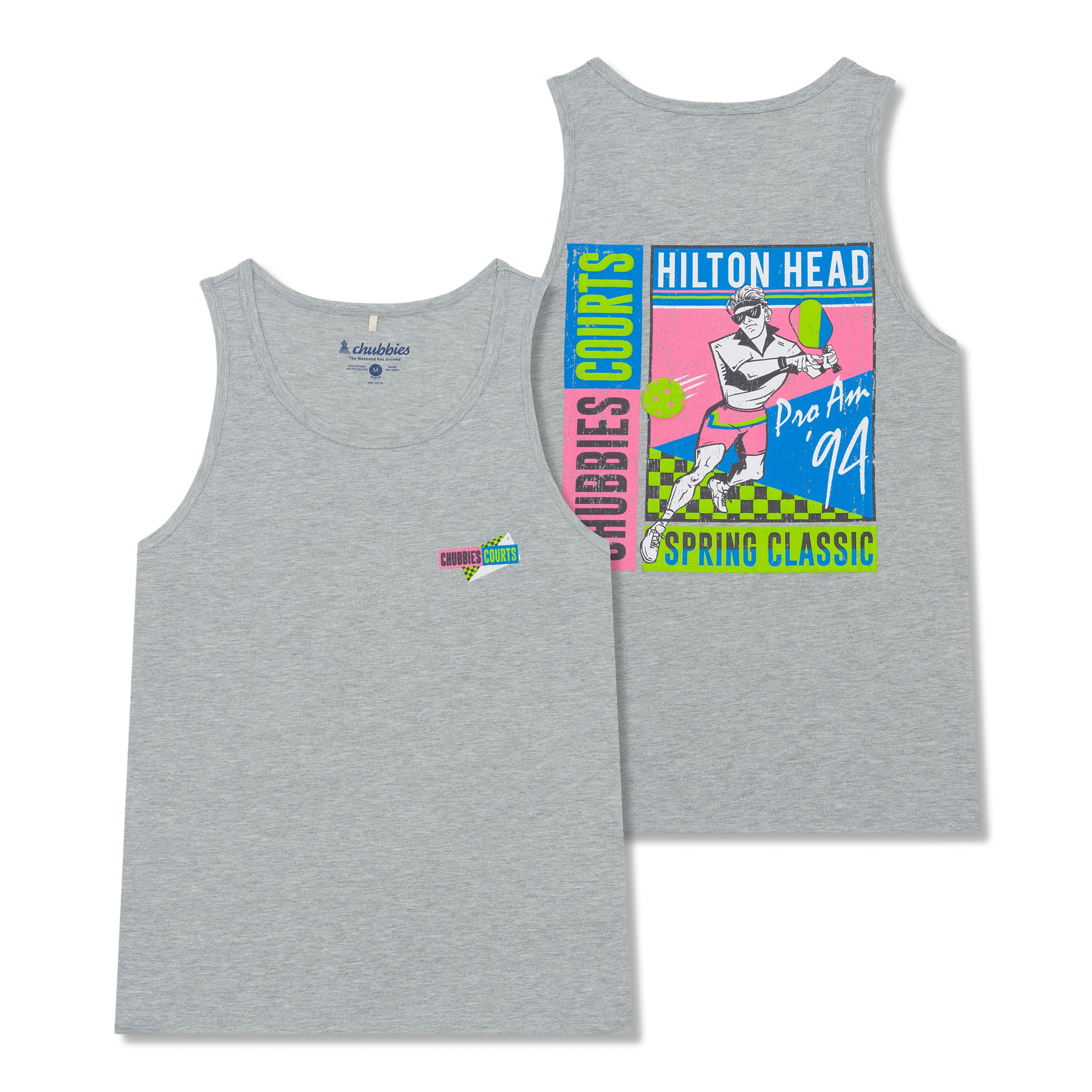 Chubbies Mens The Courts Classic Tank Top