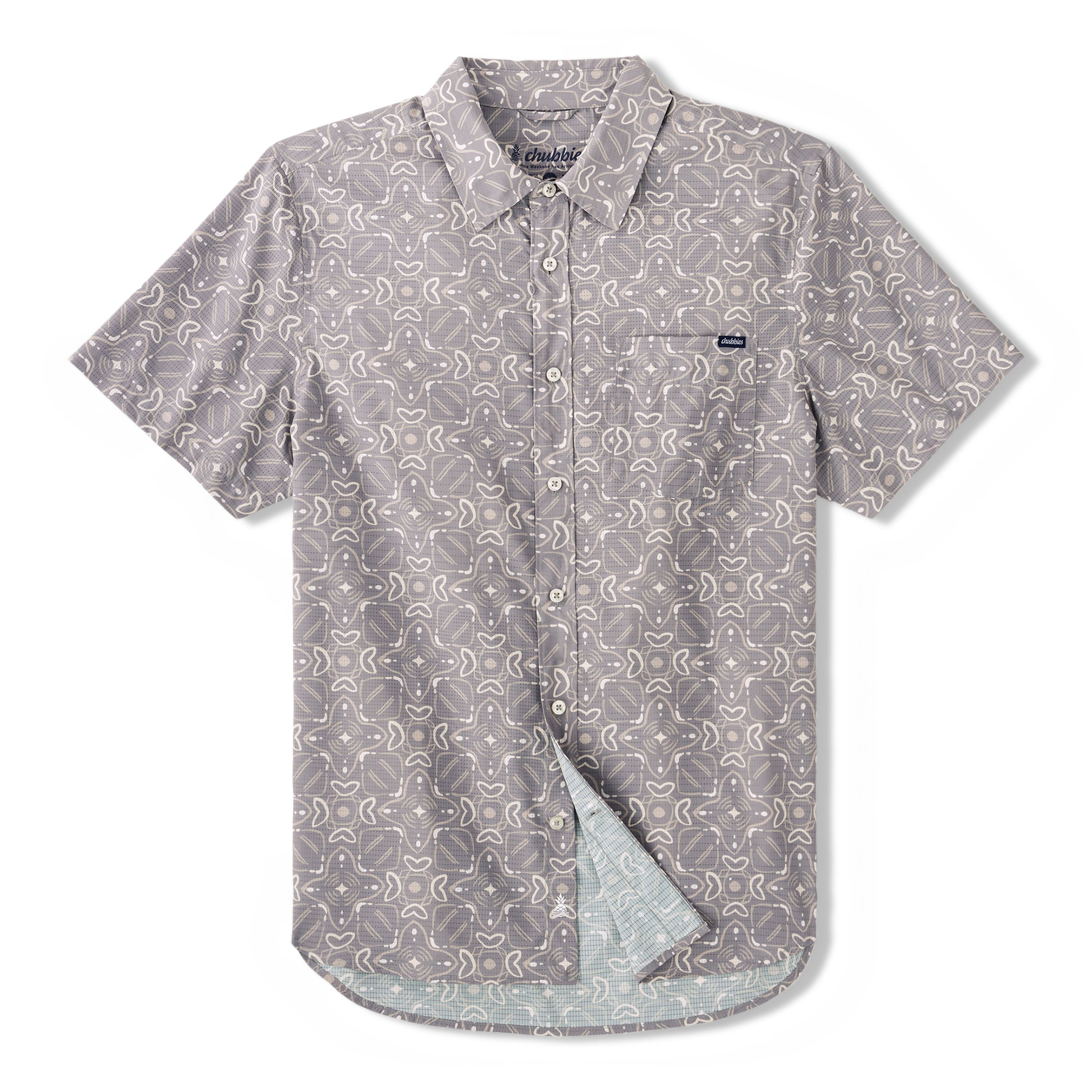 Chubbies Mens The Echo Breezetech Woven Short Sleeve Shirt