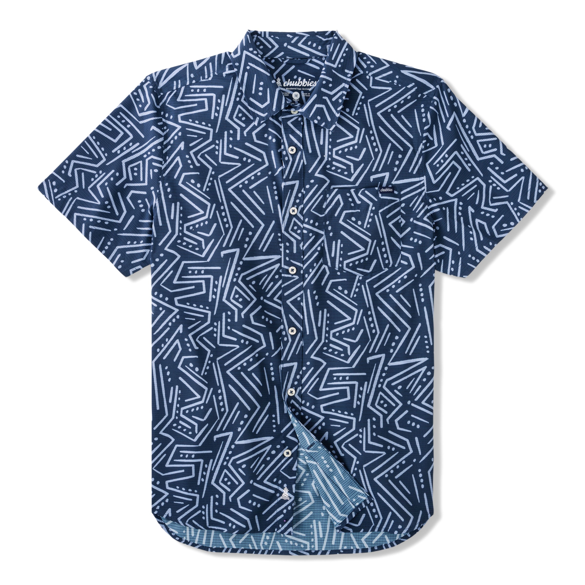 Chubbies Mens The Information Breezetech Short Sleeve Shirt