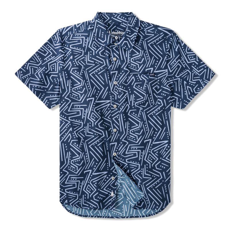 Chubbies Mens The Information Breezetech Short Sleeve Shirt