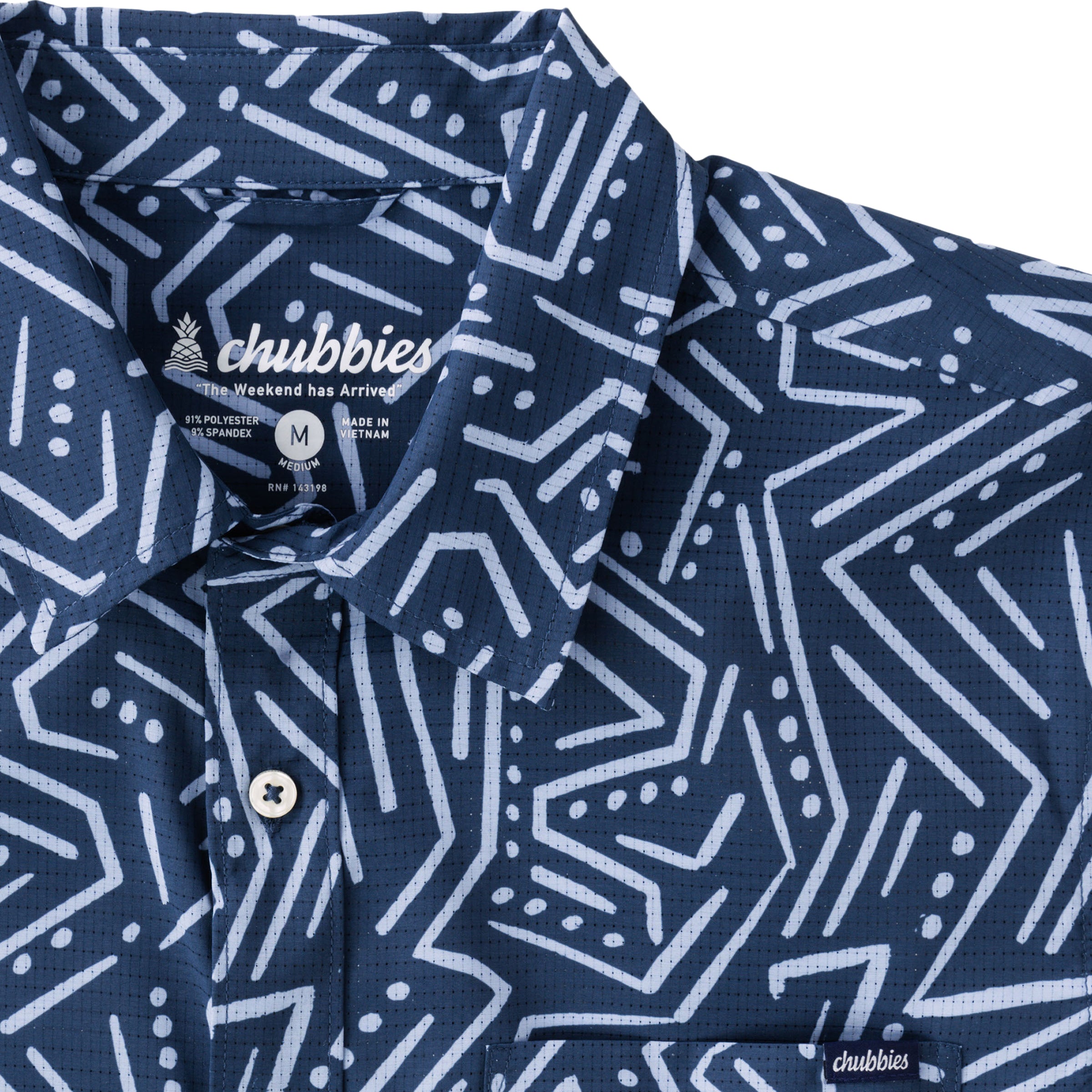 Chubbies Mens The Information Breezetech Short Sleeve Shirt