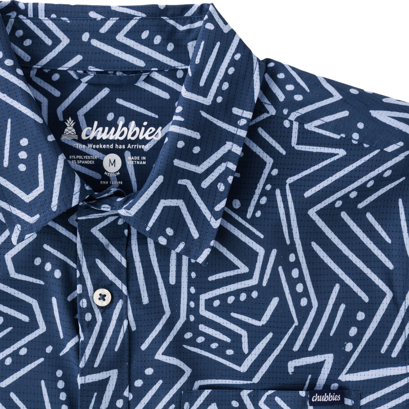 Chubbies Mens The Information Breezetech Short Sleeve Shirt