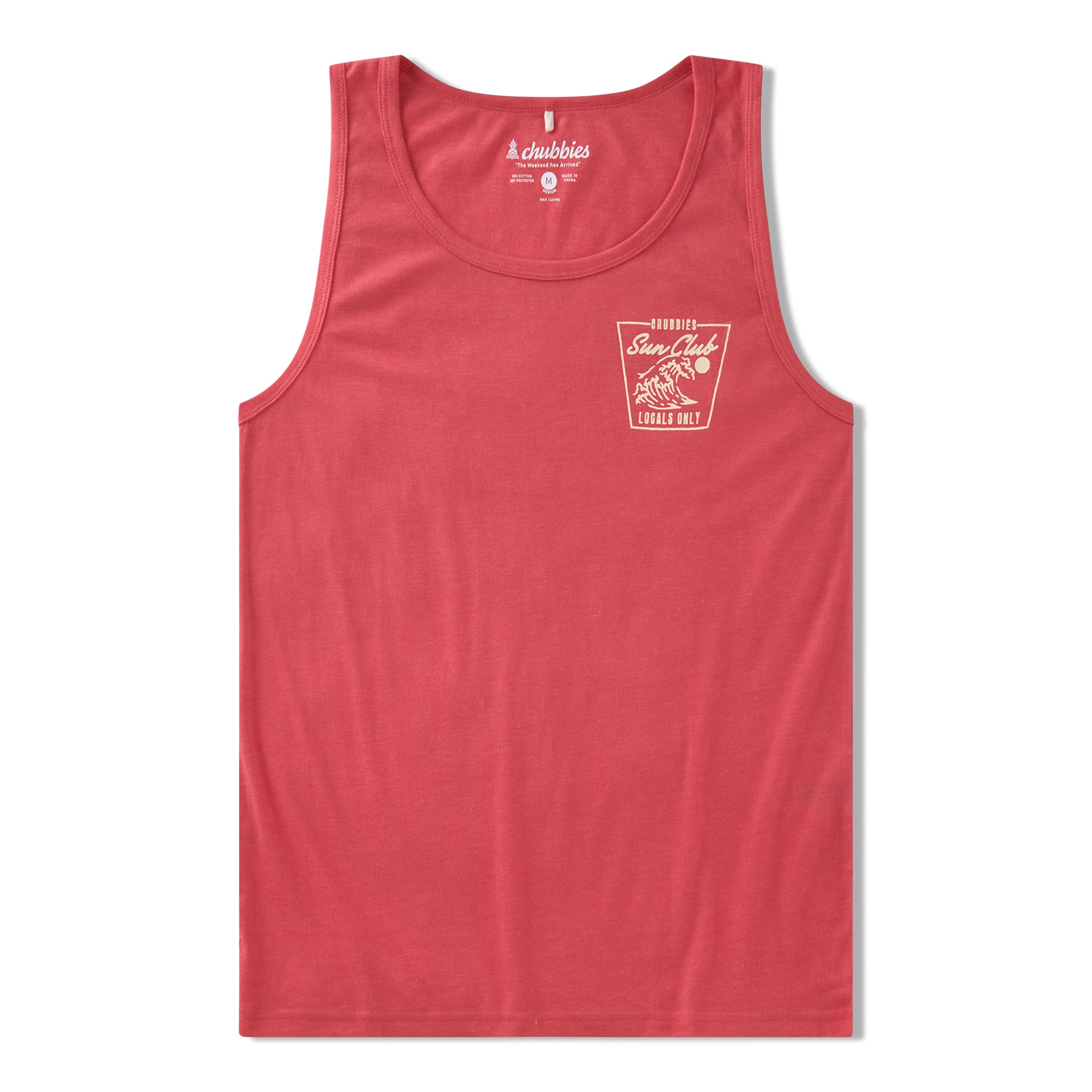 Chubbies Mens The Sun Club Tank Top