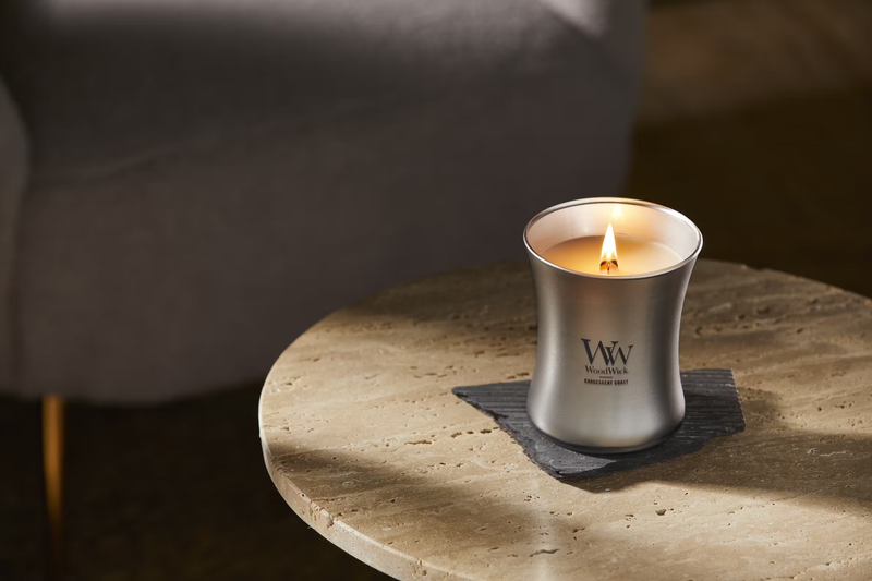 WoodWick Medium Hourglass Precious Metals Candle - Candescent Coast