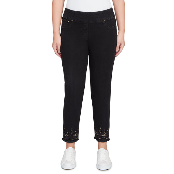 Ruby Rd. Womens Pull-On Denim Ankle Pants