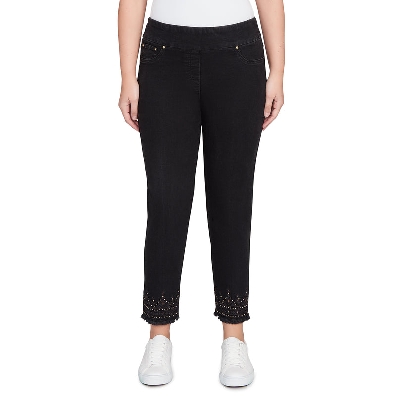 Ruby Rd. Womens Pull-On Denim Ankle Pants